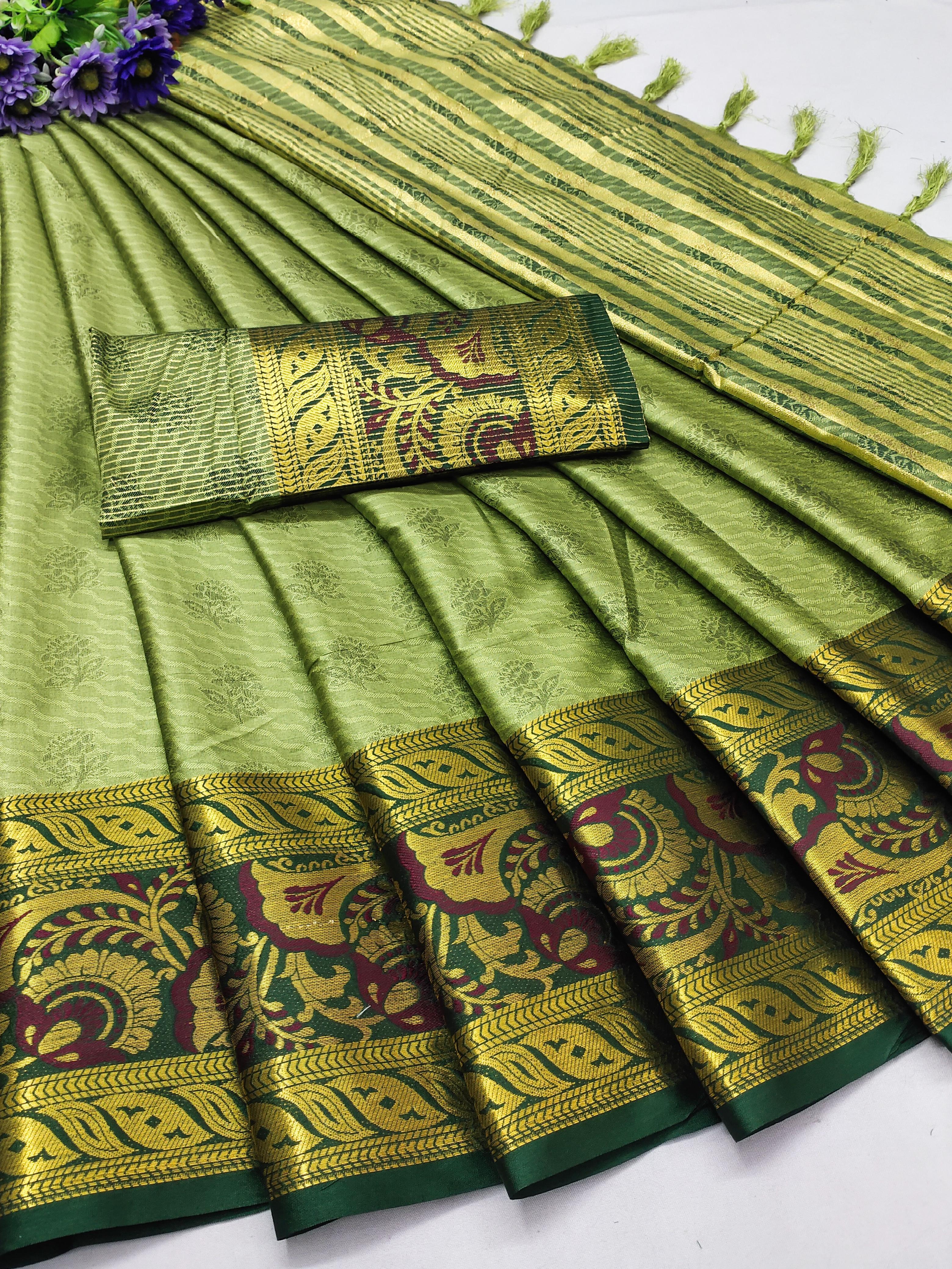 Mercerised Semi Cotton Silk in Exclusive Border Design Saree 21231N