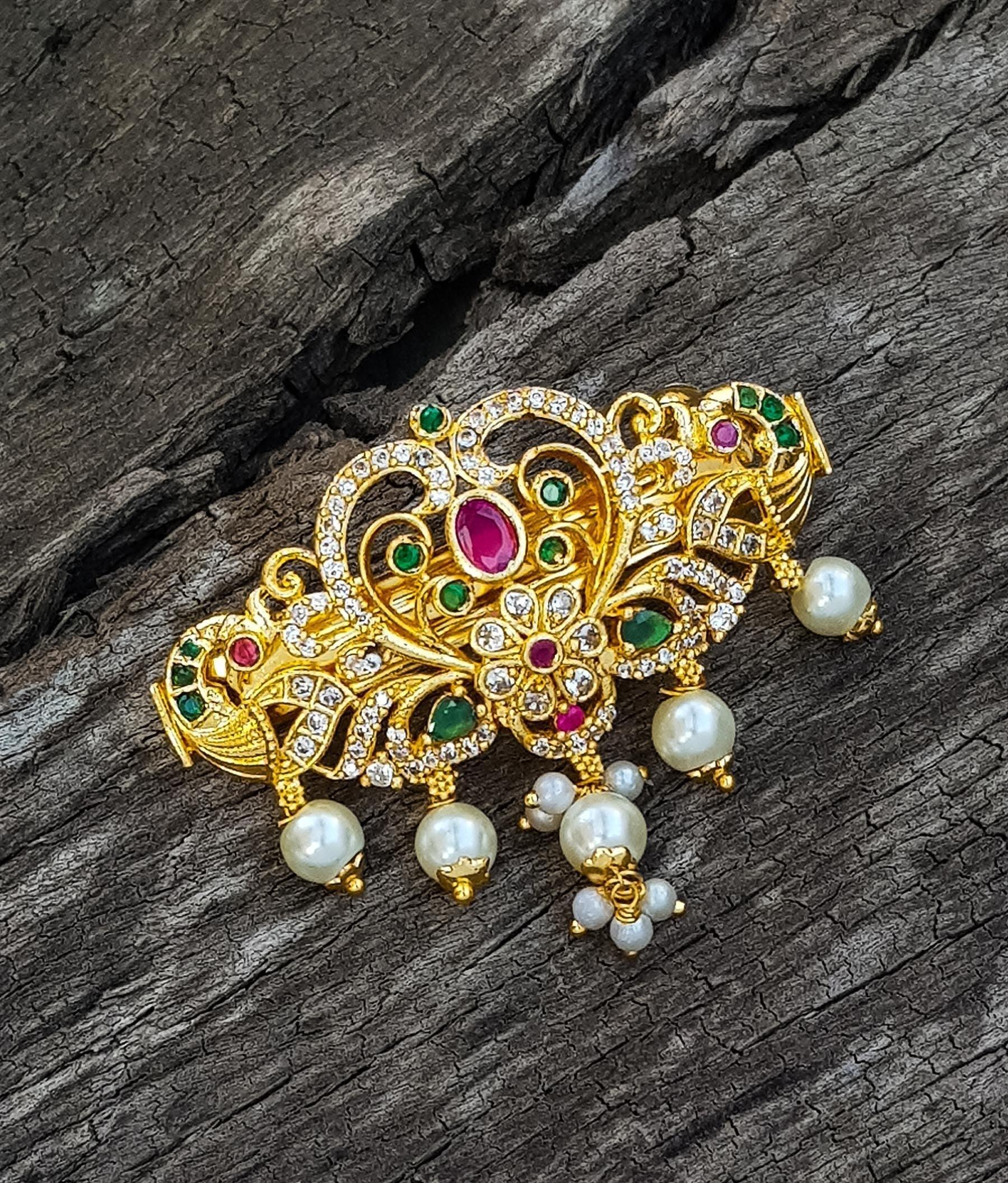 Micro Gold Finish CZ Hair Clips /Hair Pins 18191N - Griiham