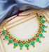 Micro Gold Plated Green Meena nagapadam Bharat Natyam Necklace Sets