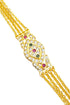 MicroGold Plated CZ Studded 4 Layer Mopu Chain 18143N