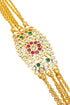 MicroGold Plated CZ Studded 6 Layer Mopu Chain 18178N