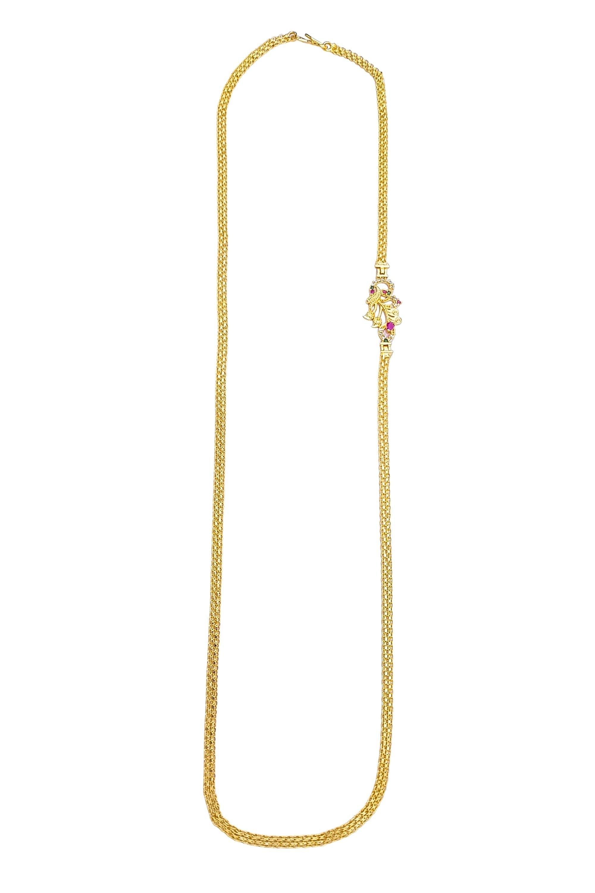 MicroGold Plated CZ Studded Mopu Chain 18144N - Griiham