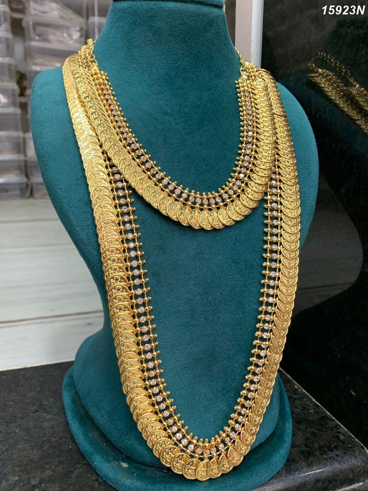 Microgold Finish Kasu Necklace Combo Set 15923N - Griiham