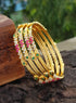 Microgold Plated Set of 4 CZ Bangles