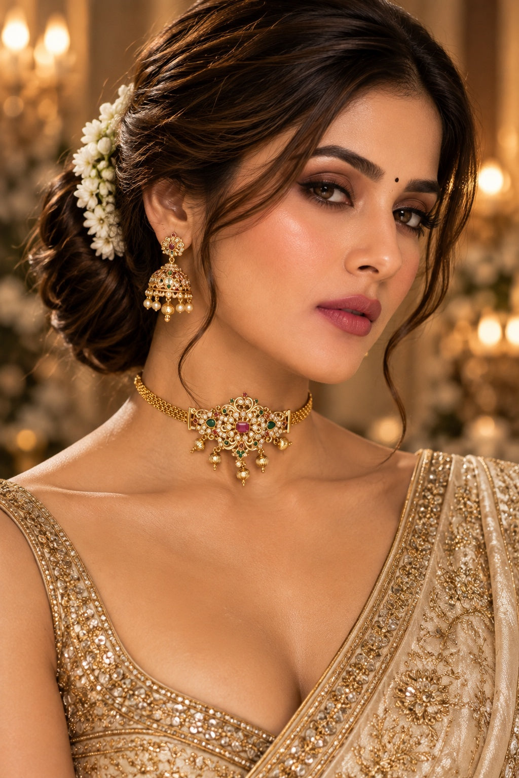 Gold Plated MIni choker necklace set