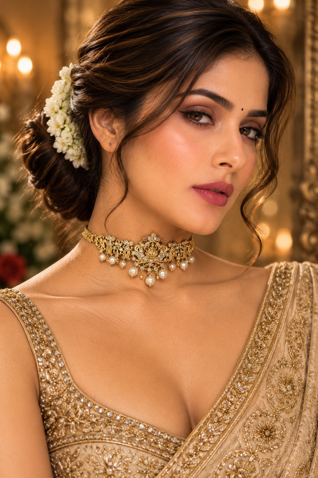 Gold Plated MIni choker necklace set