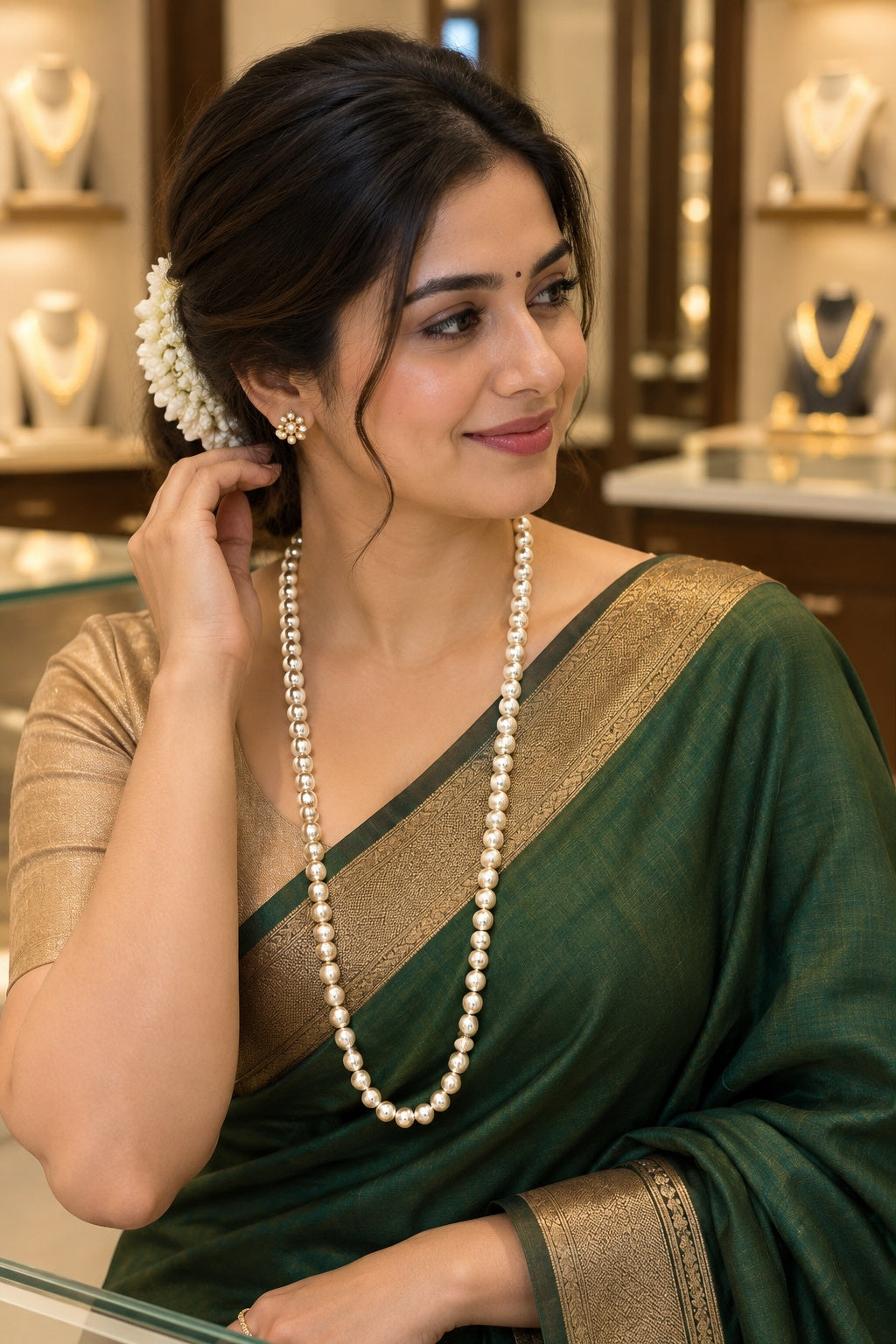 6mm Single Line Swarovski Pearl Maala