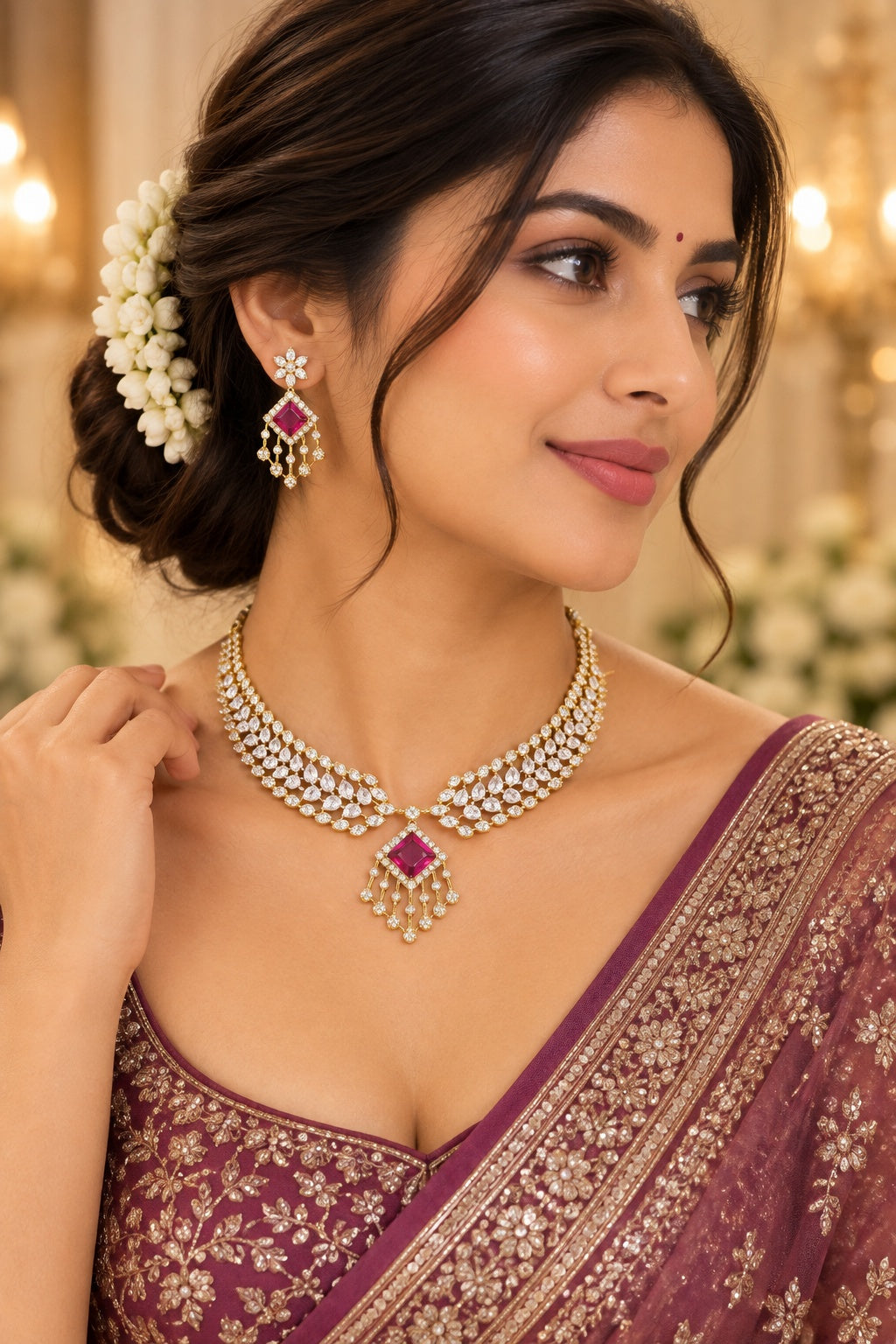 Premium CZ Necklace Set