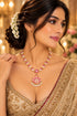 Premium Red white Muthu Adige Necklace