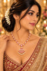 Premium Red white Muthu Adige / Panchloha Necklace