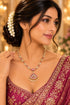 Premium Red white Muthu Adige / Panchloha Necklace