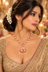 Premium Red white Muthu Adige Necklace