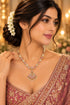 Premium Red white Muthu Adige Necklace