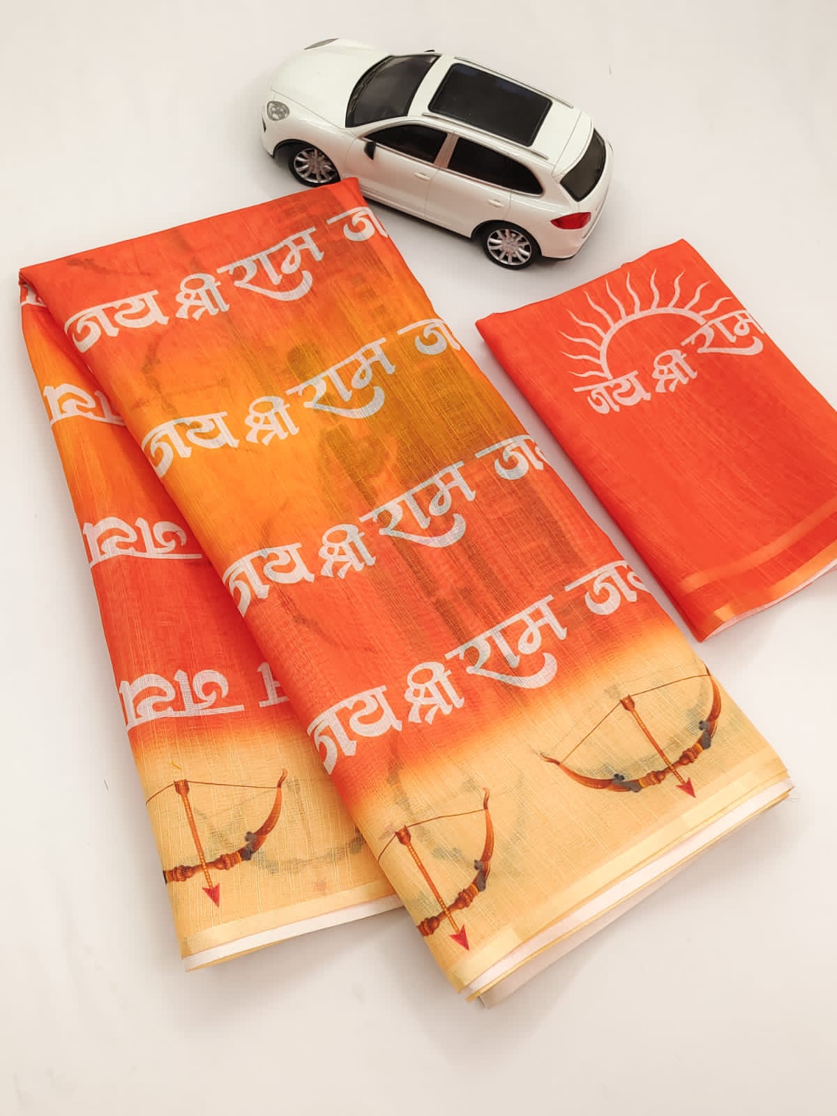 Mono cotton sarees with all AYODHYA RAM MANDIR 20227N-1
