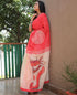Mono-cotton sarees with all DURGA PUJA  PRINT  design along with zari 17530N