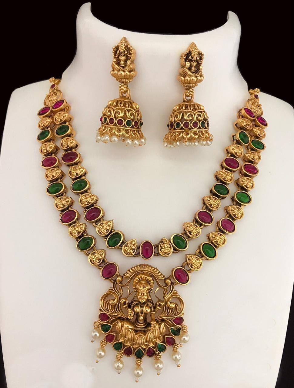 Multicolor Double Layer Laxmi Necklace 10839N - Griiham