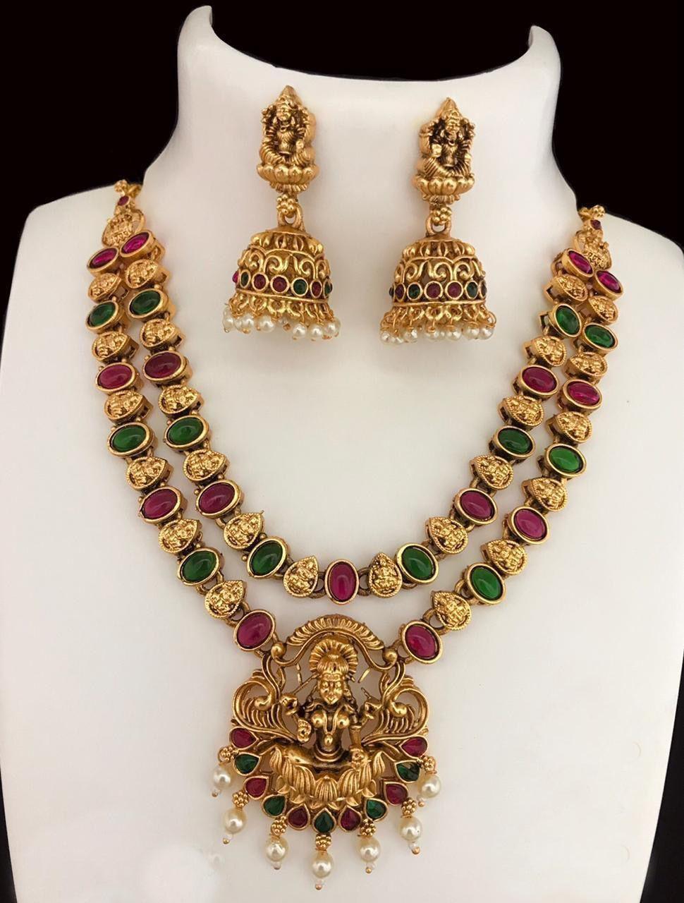 Multicolor Double Layer Laxmi Necklace 10839N