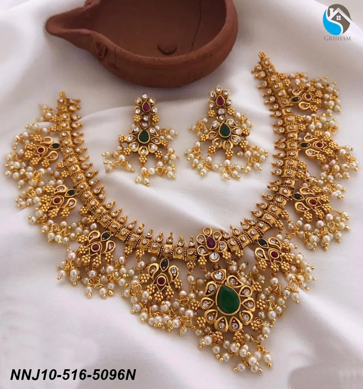 Multicolor stones Guttapusalu necklace 5096N