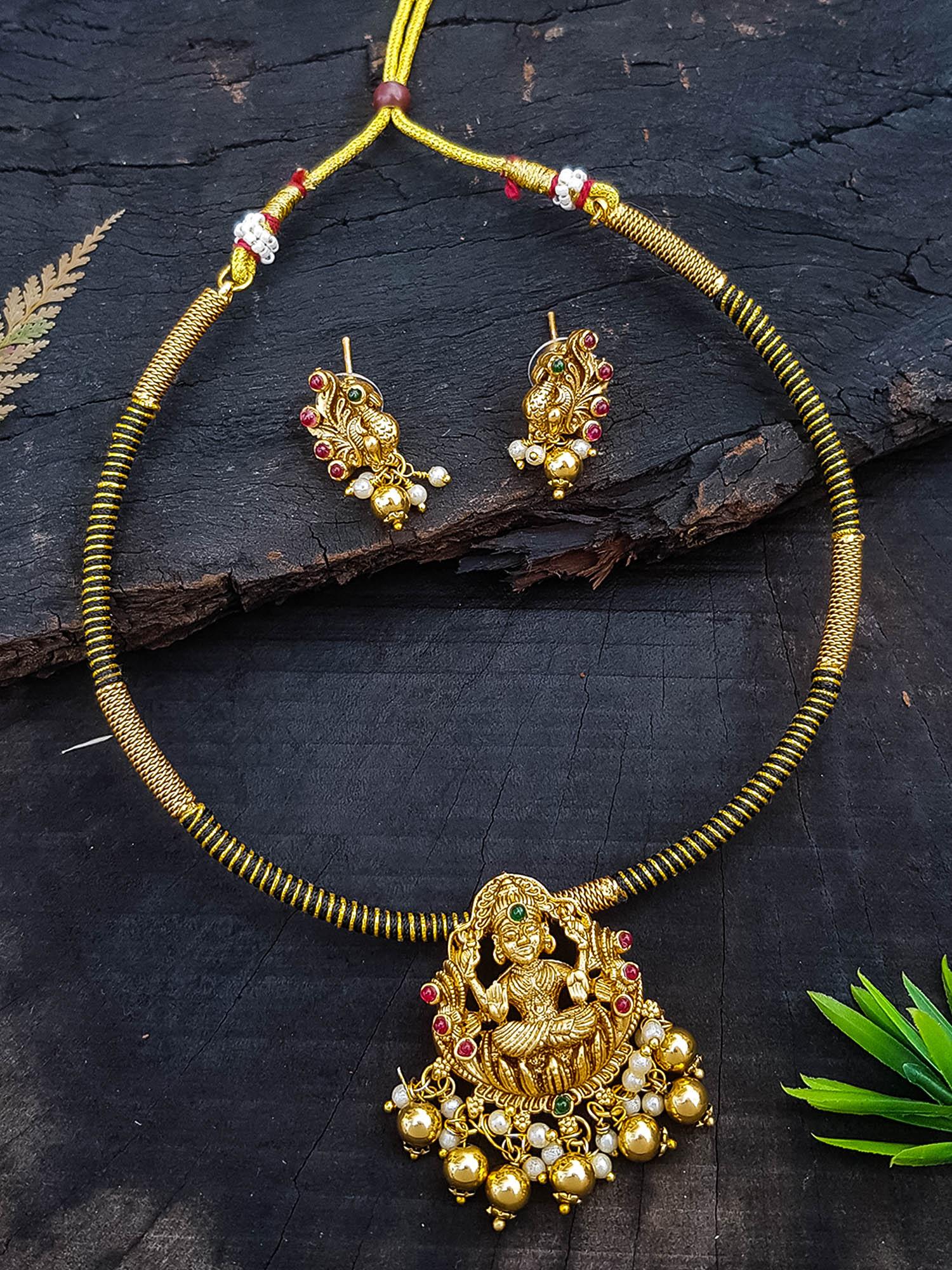 Premium Pipe design Antique Laxmi Necklace set