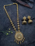 Premium Antique Gold Finish Short Temple Necklace Set