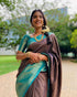 Naylon Semi-silk With extra ordinary jari work with Rich pallu saree 14153N
