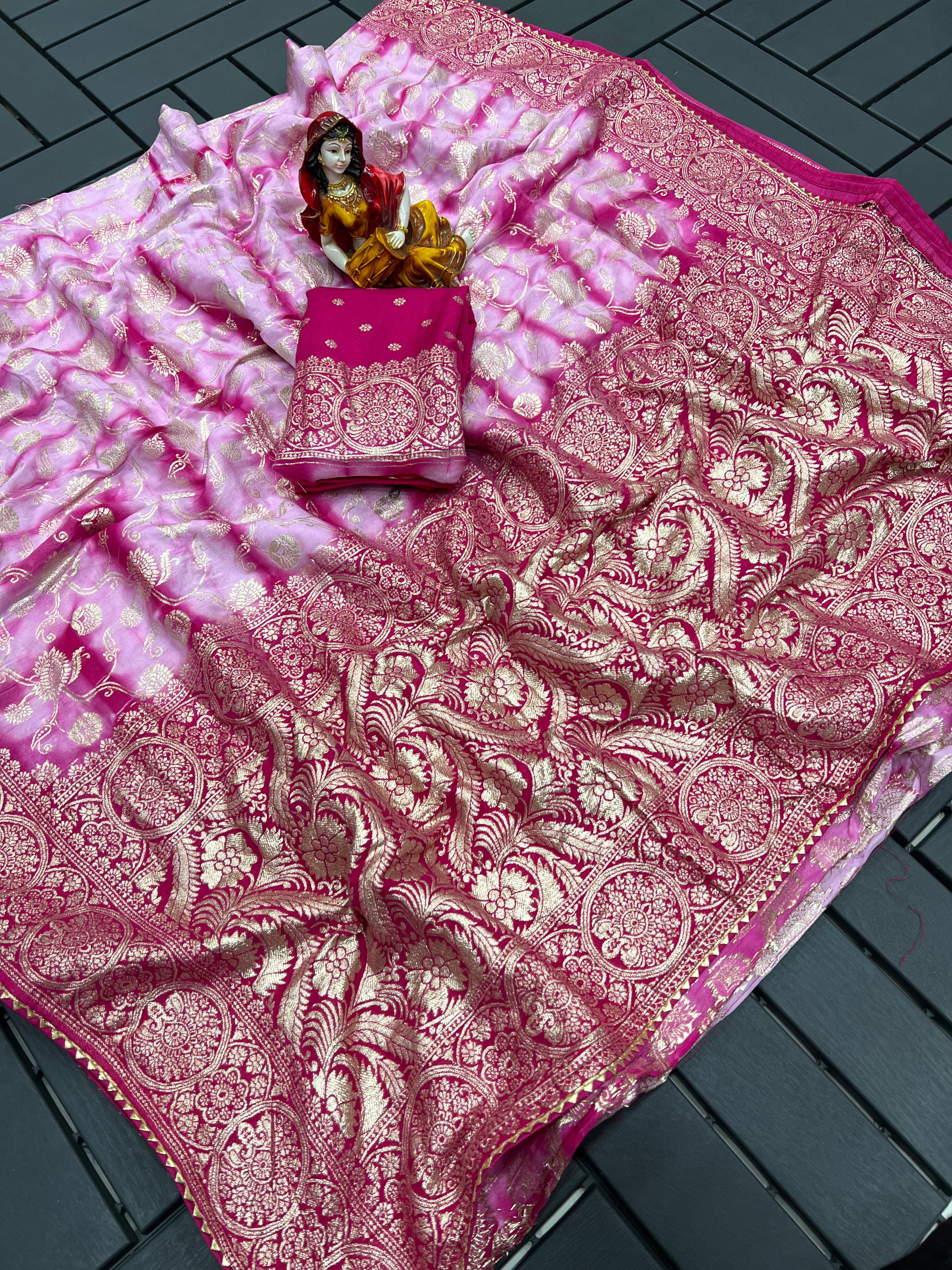 New Fancy Soft Dolla Silk Fabric With Beautiful Weaving Saree 19037N