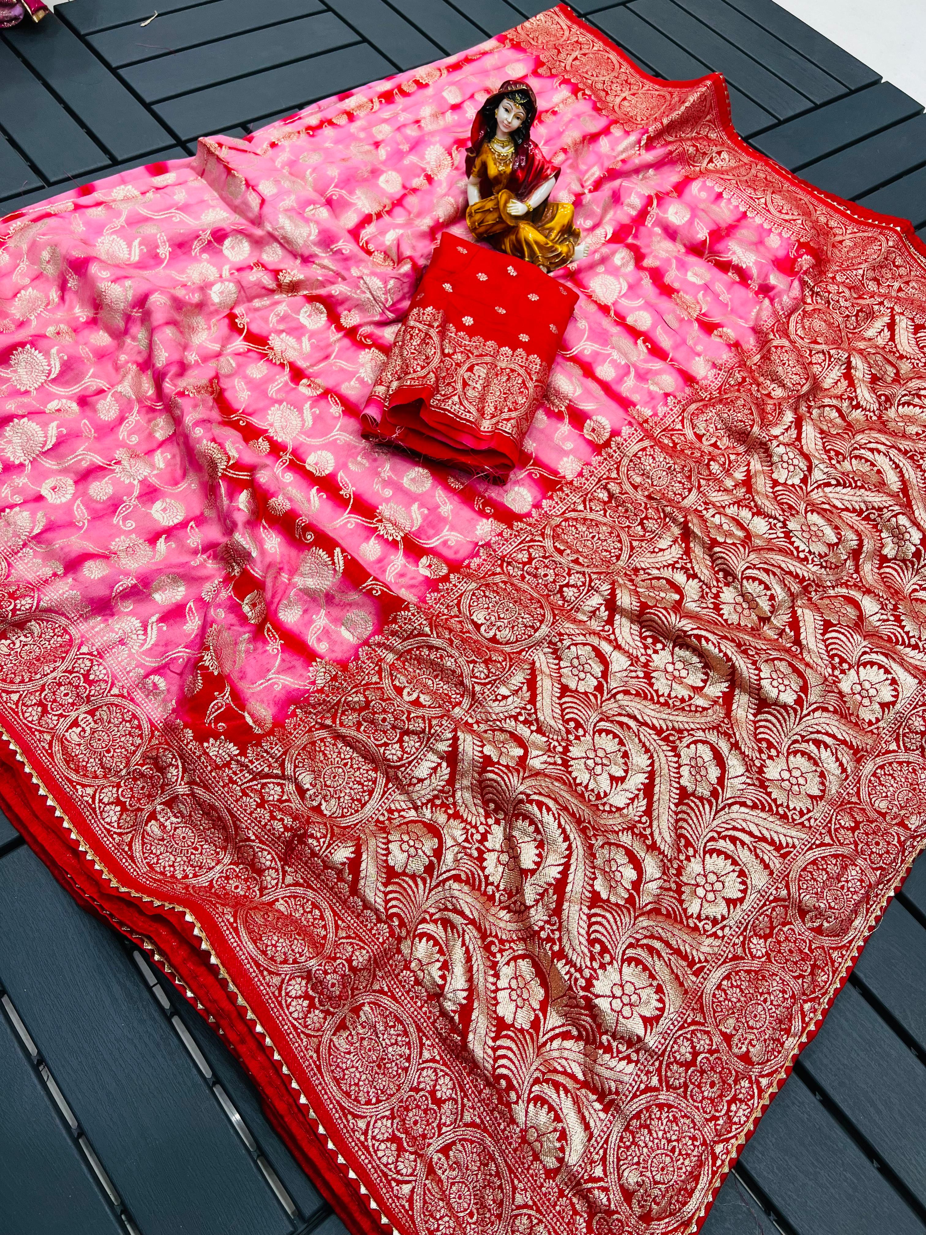 New Fancy Soft Dolla Silk Fabric With Beautiful Weaving Saree 19037N