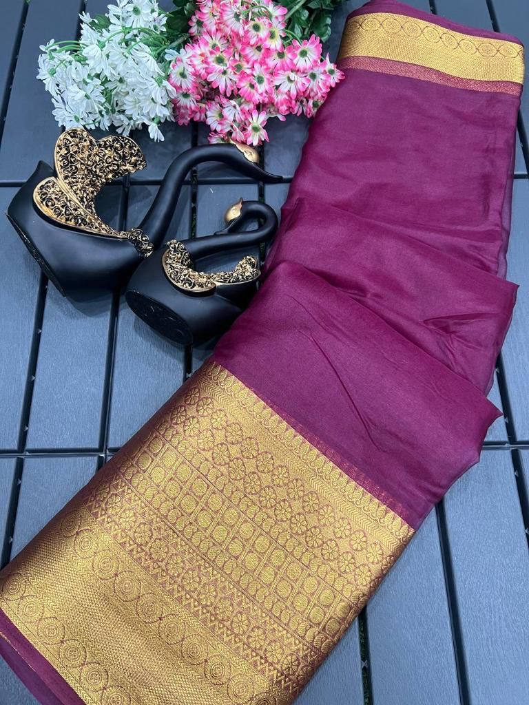 ORGANZA DESIGN Kanchipuram Copper Zari Kumbarpattu Kubera King Softy silk sarees 14983N