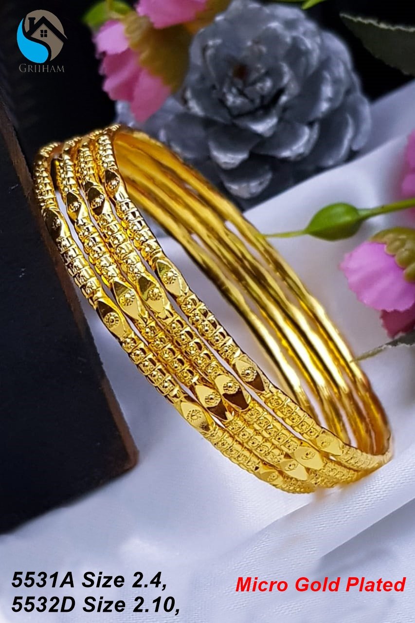 One gram gold set of 4 bangles daily wear bangles B2UG11-120-5531A