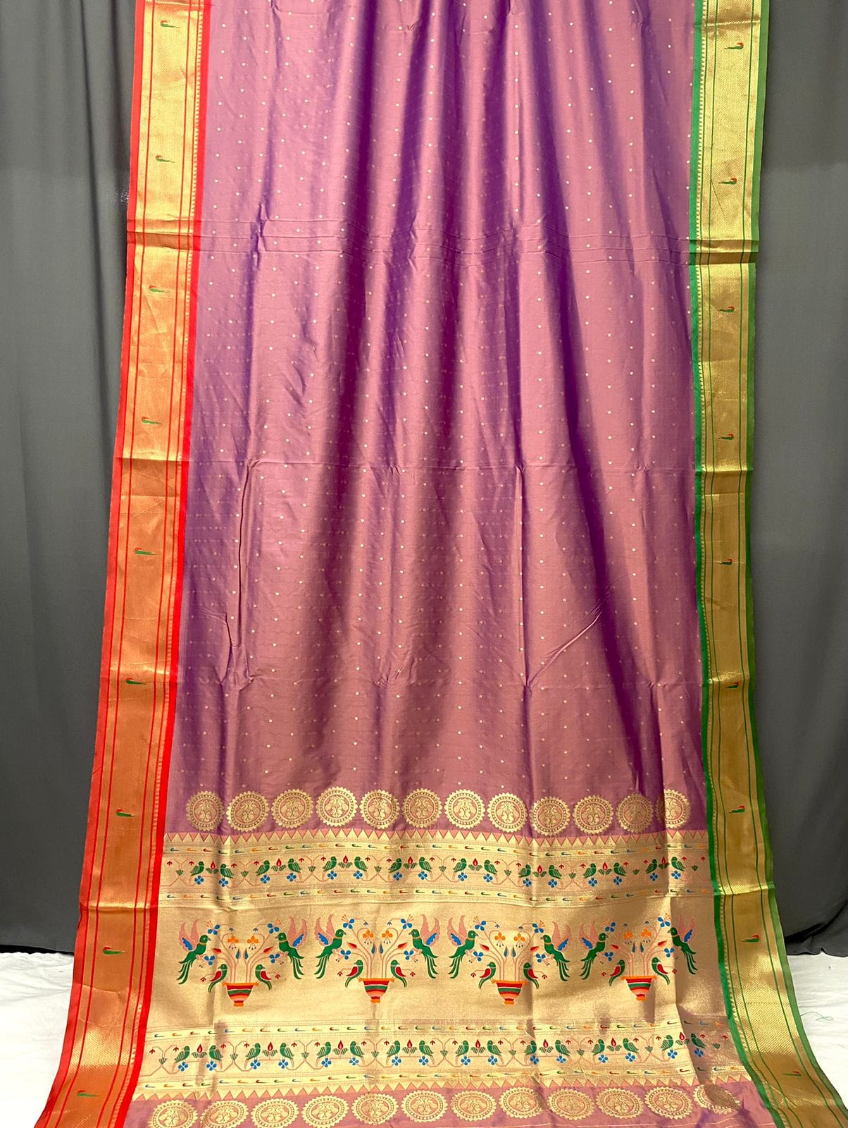 Paithani weaving sarees with ganga jamuna border 23189N