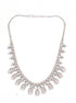 Premium 3 tone White black and rose Gold Plated with sparkling White CZ stones Designer Necklace Set 8948N - Griiham