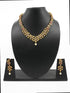 Premium Antique Gold Finish Floral pattern navratna stones 10618N - Griiham