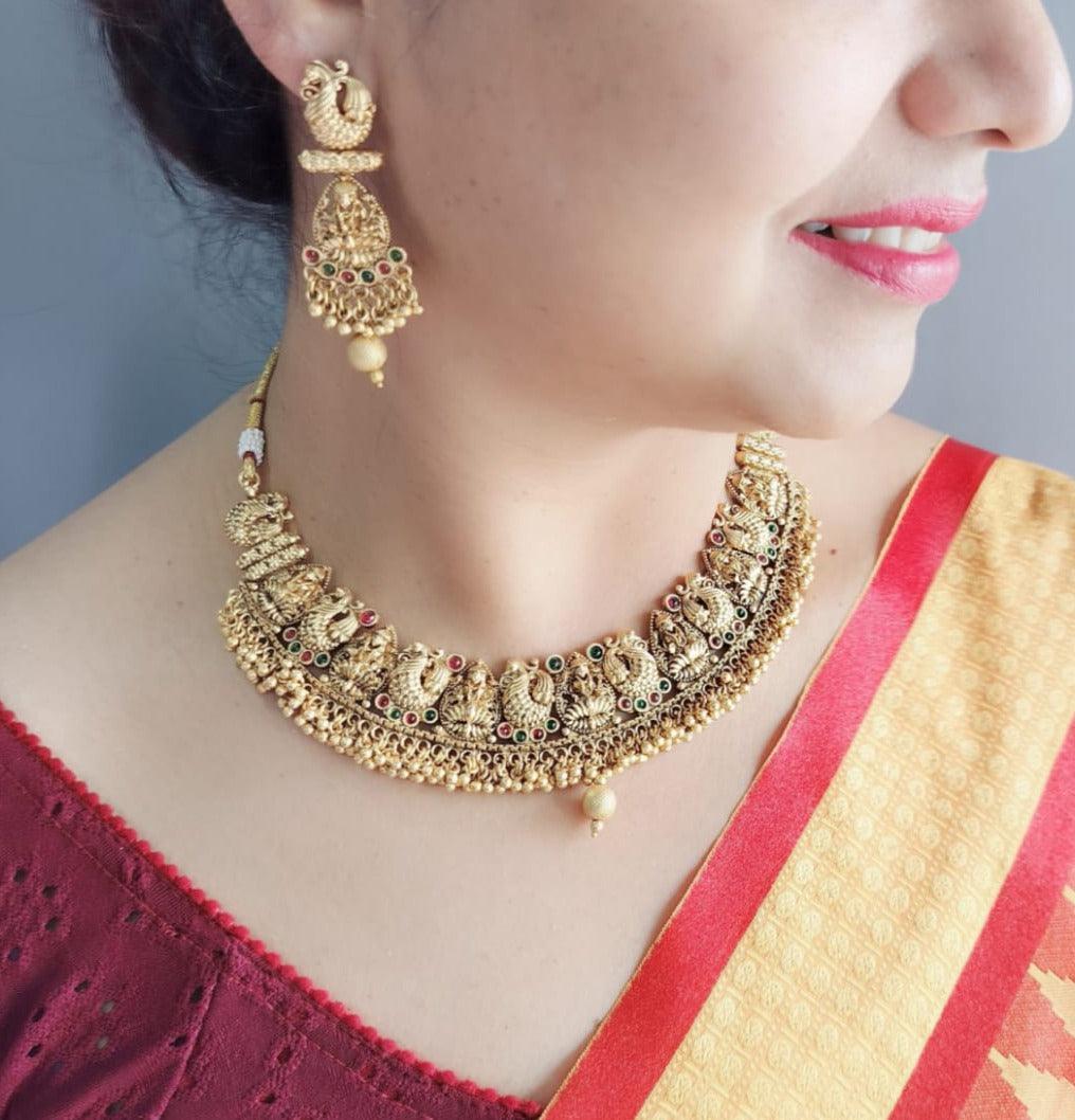 Premium Antique Gold Finish Laxmi Motif - Griiham