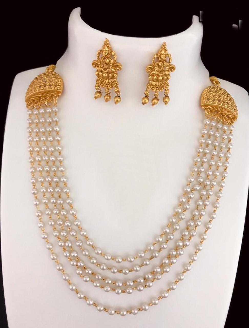 Premium Antique Gold Finish Necklace set 12862N - Griiham