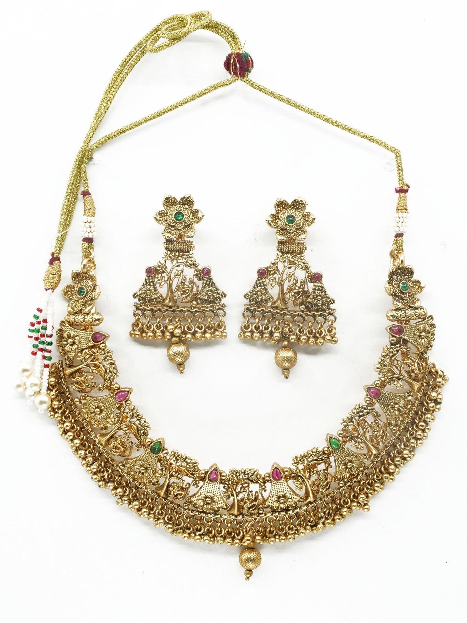 Premium Antique Gold Finish Radha Krishna Dancing 10939n - Griiham