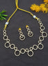 Premium Antique Gold finish zercon stone necklace set - Griiham