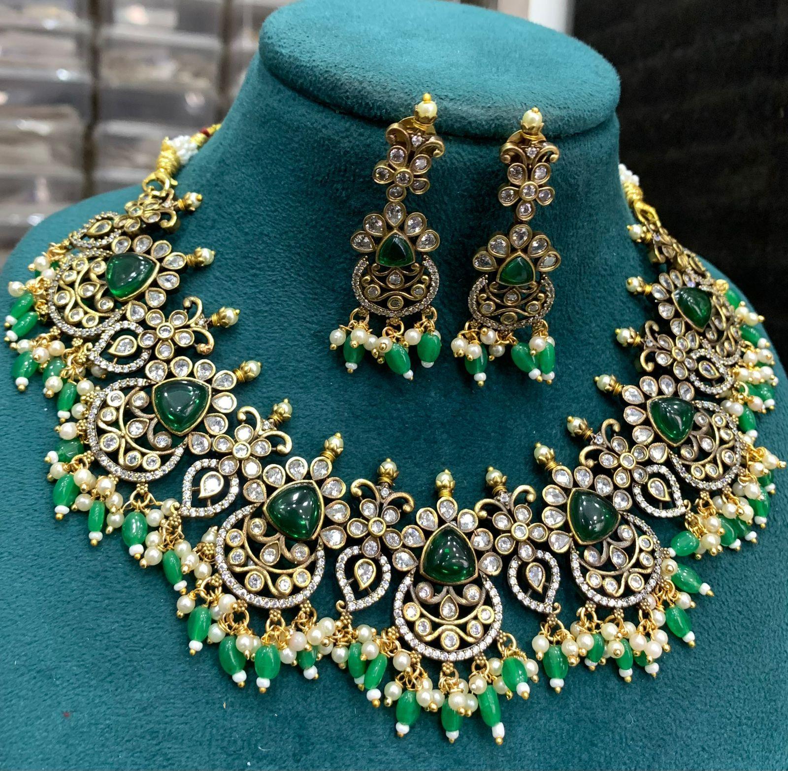 Premium Antique Victorian Jewelry Finish Necklace set 13776N