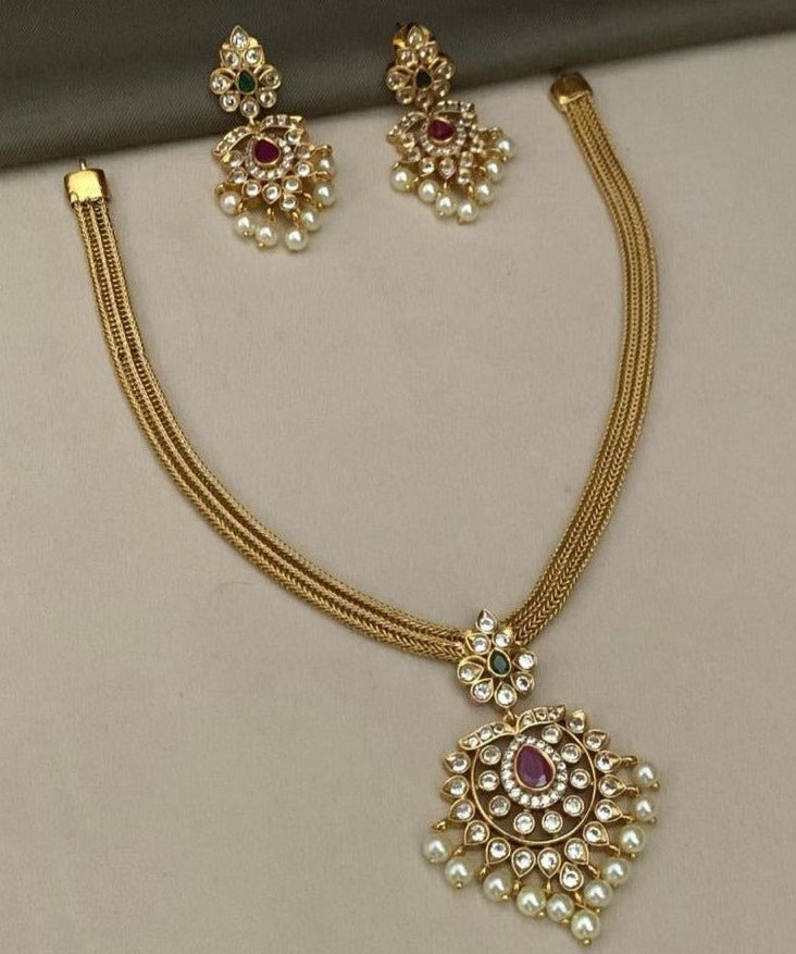 Premium Collection Elegant Multicolor Necklace Set/Pendant set 20801N