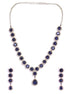Premium Dual Tone of Black and Rose, studded with sparkling Blue and White CZ stones designer Necklace Set 8937N - Griiham
