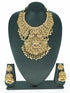 Premium Gold Finish Authentic Temple Design Bridal 108 Laxmi Necklace set 13294N