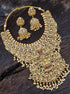 Premium Gold Finish Authentic Temple Design Bridal 108 Laxmi Necklace set 13294N