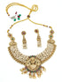Premium Gold Finish Authentic Temple Design Necklace set 13288N