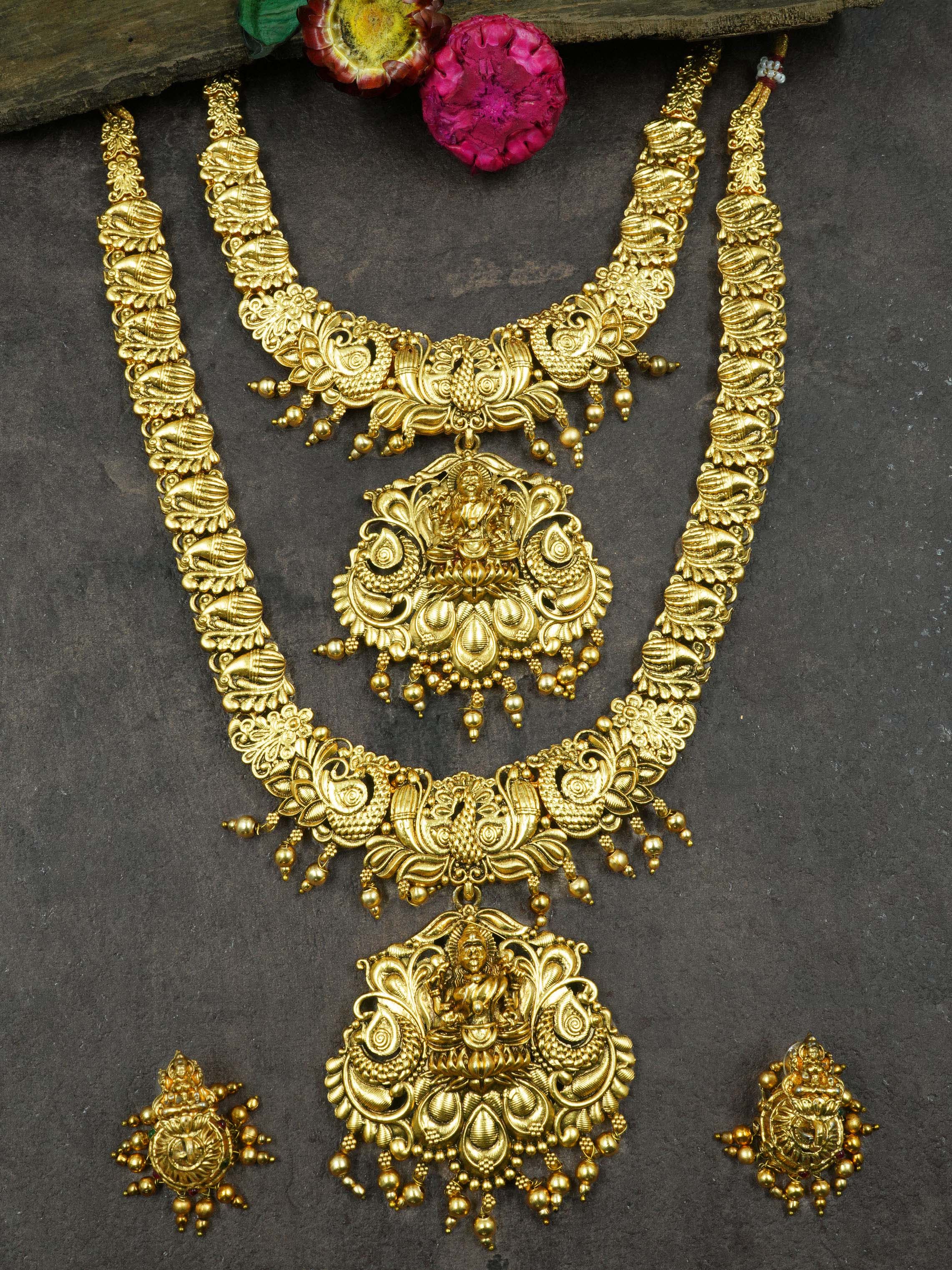 Premium Gold Finish Best Seller Bridal Set Combo 13059N