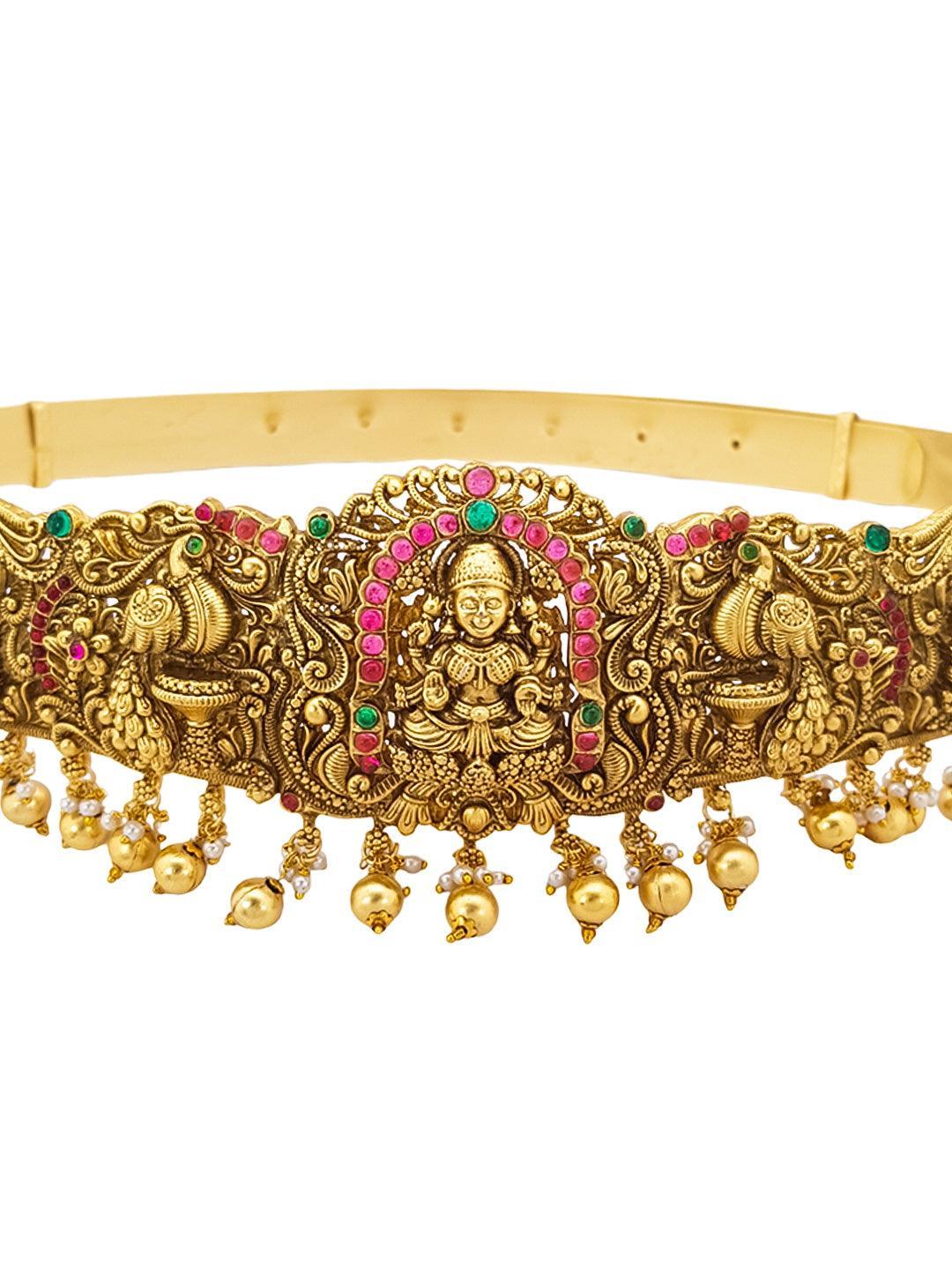 Premium Gold Finish Bridal Vadanam/Vodiannam/waistbelt 16210N - Griiham
