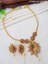 Premium Gold Finish CZ Studded Peacock Pendant Set 9397N - Griiham