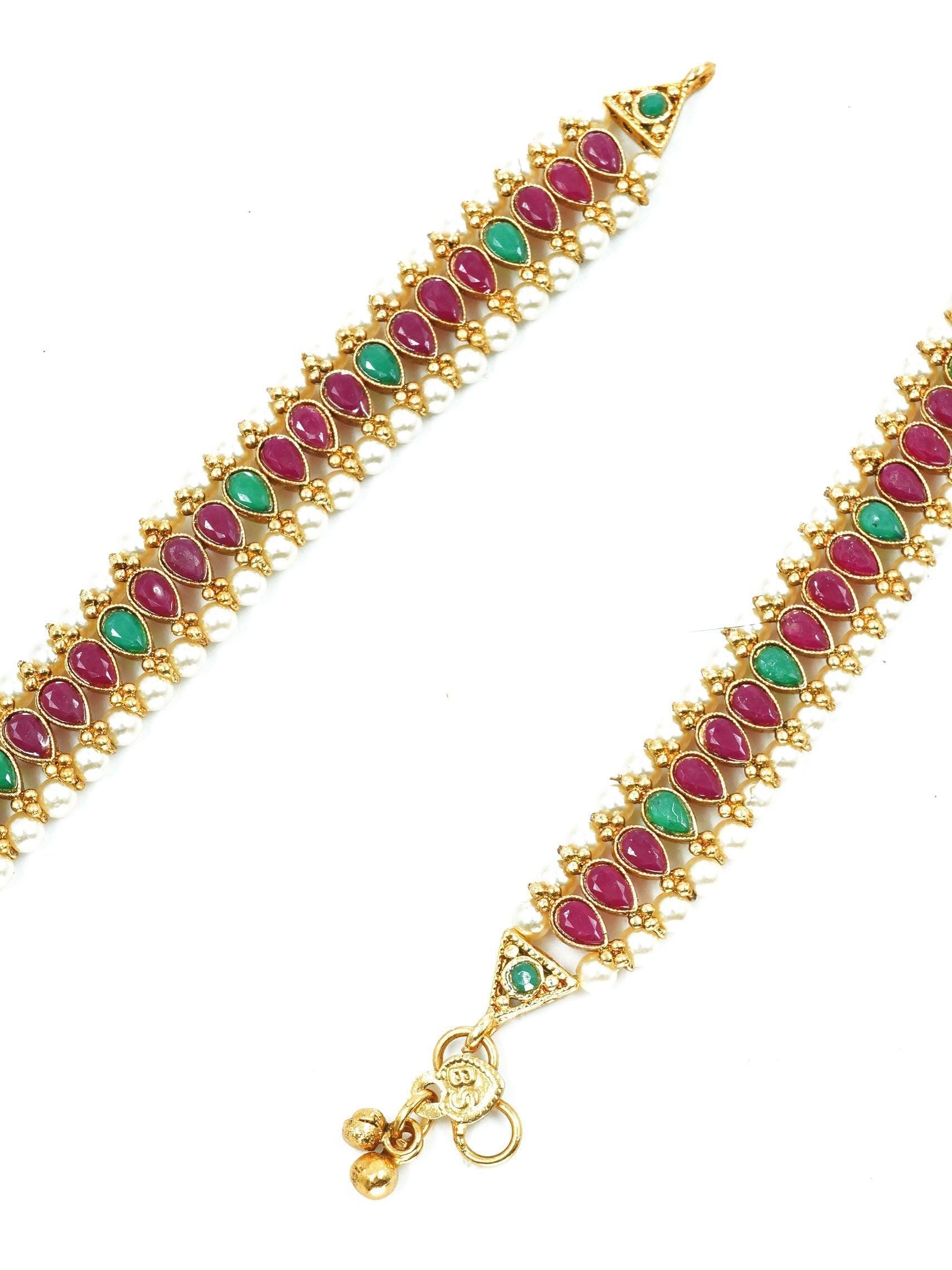 Premium Gold Finish Delicate Designer Anklet /Payal 13365N - Griiham