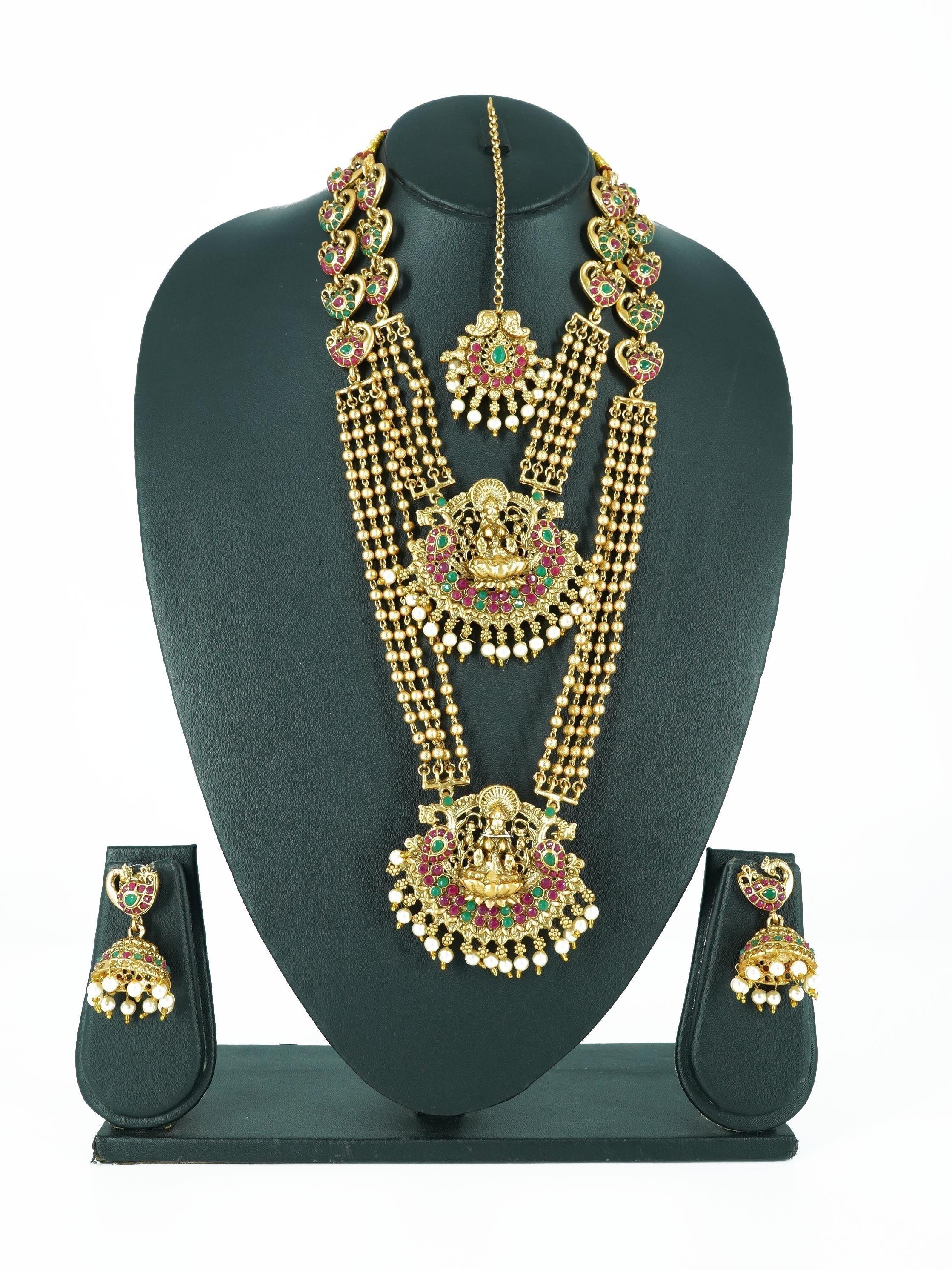 Premium Gold Finish Full Bridal Set Combo 16203N - Griiham