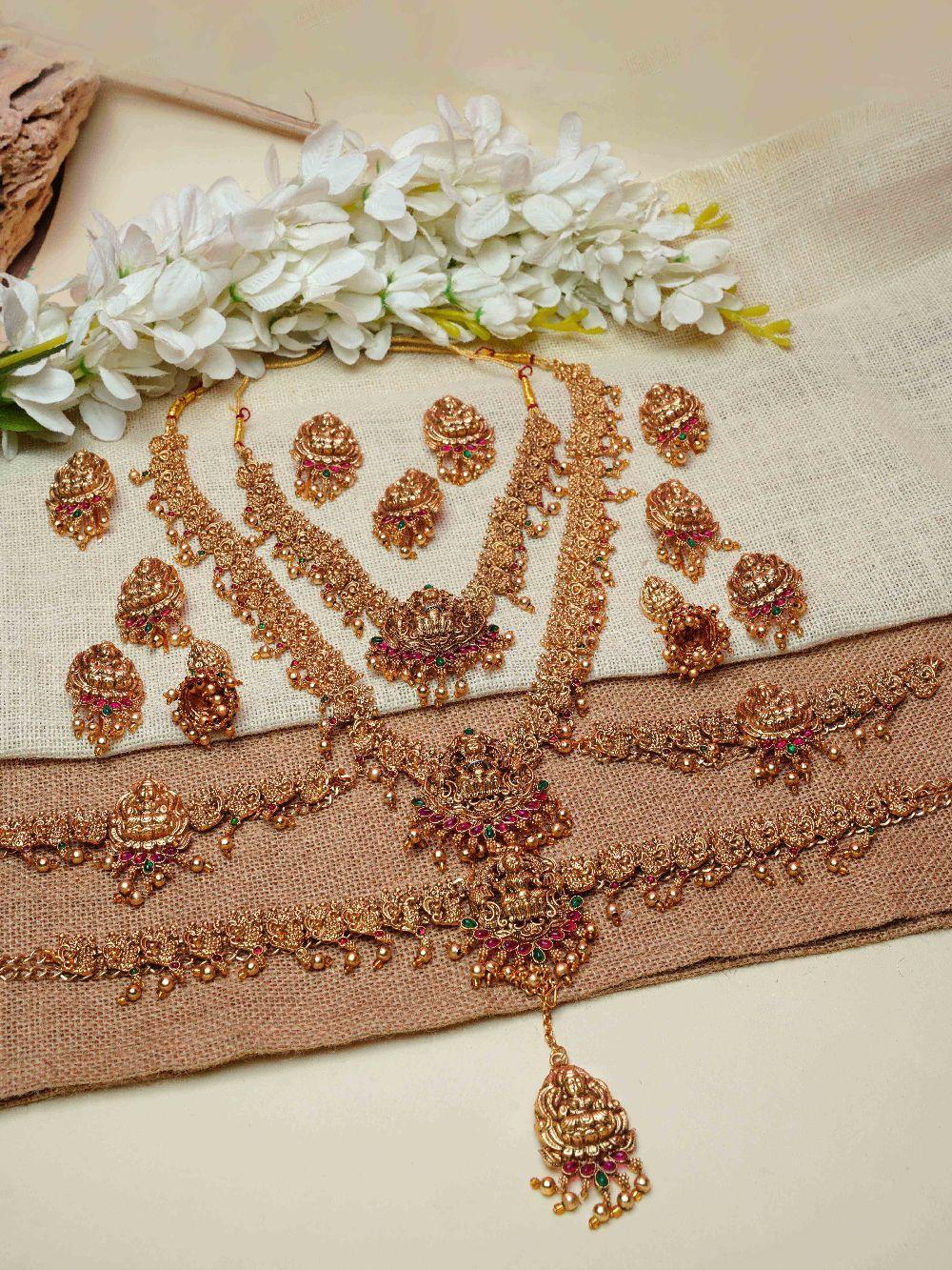 Premium Gold Finish Full Bridal Set Combo 16205N - Griiham