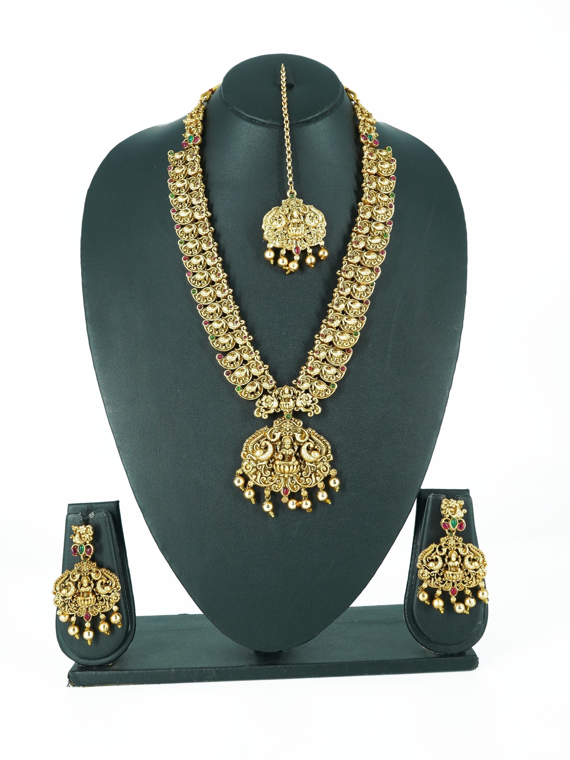 Premium Gold Finish Full Bridal Set Combo 16216N - Griiham