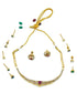 Premium Gold Finish Interchangeable (3 colours) AD Necklace Set 16703N - Griiham